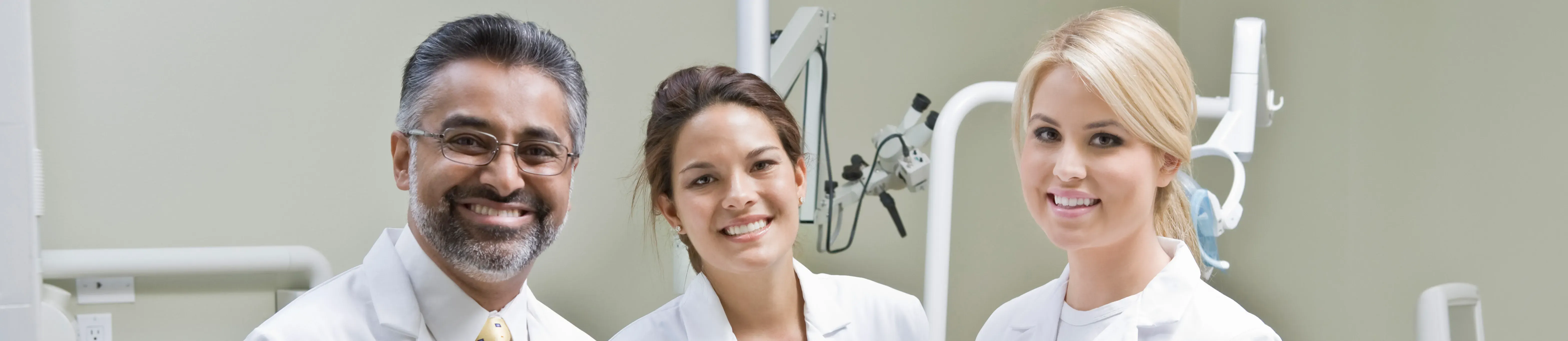 Dental practice professionals in a modern clinic
